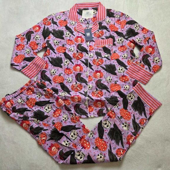 New L Printfresh x Anthropologie Sleepy Hollow long-sleeve Halloween pajama set - Picture 3 of 11